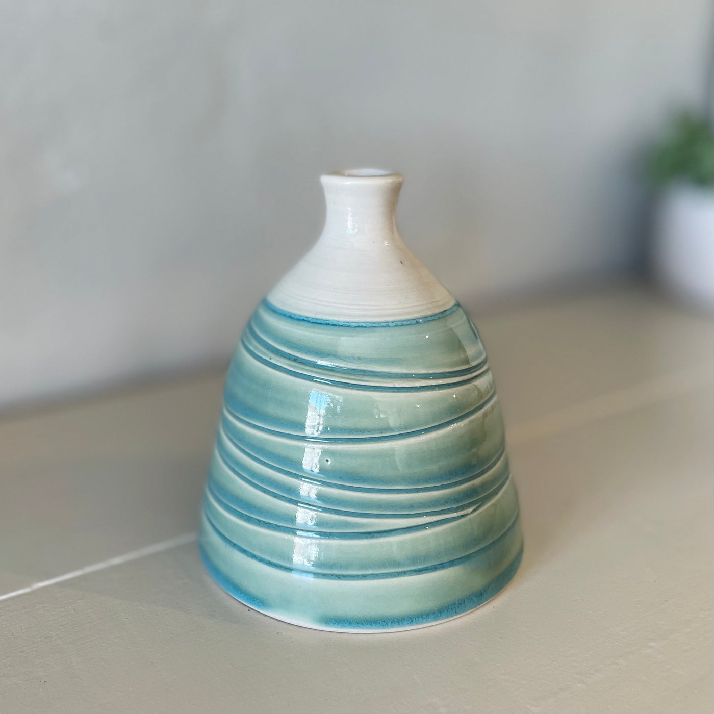 Green & White Vase